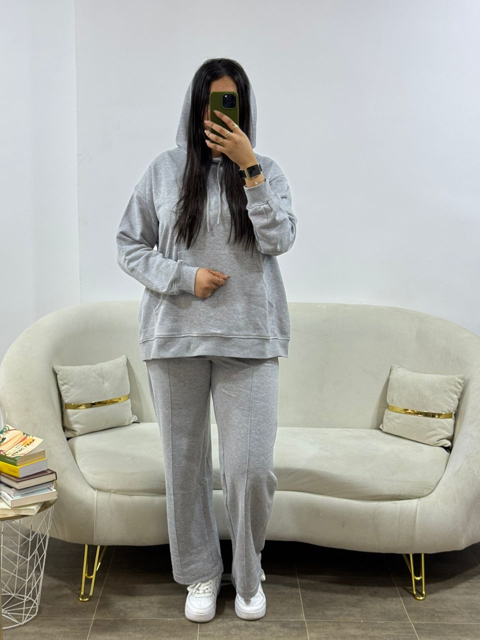 Jogging hoodies gris chiné
